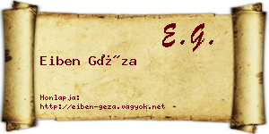 Eiben Géza névjegykártya
