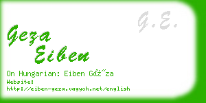 geza eiben business card